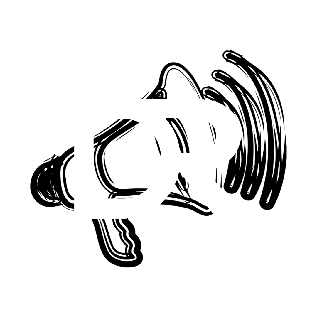 D R Icon with a scribbled megaphone graphic.